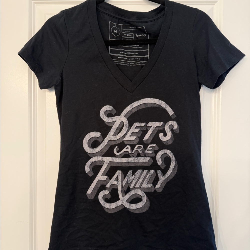 Sevenly V-Neck Graphic Tee - Pets Are Family